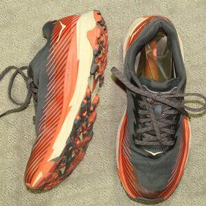 Size 8 - Hoka One One Torrent 2 Orange Grey Hiking Trail Sneakers